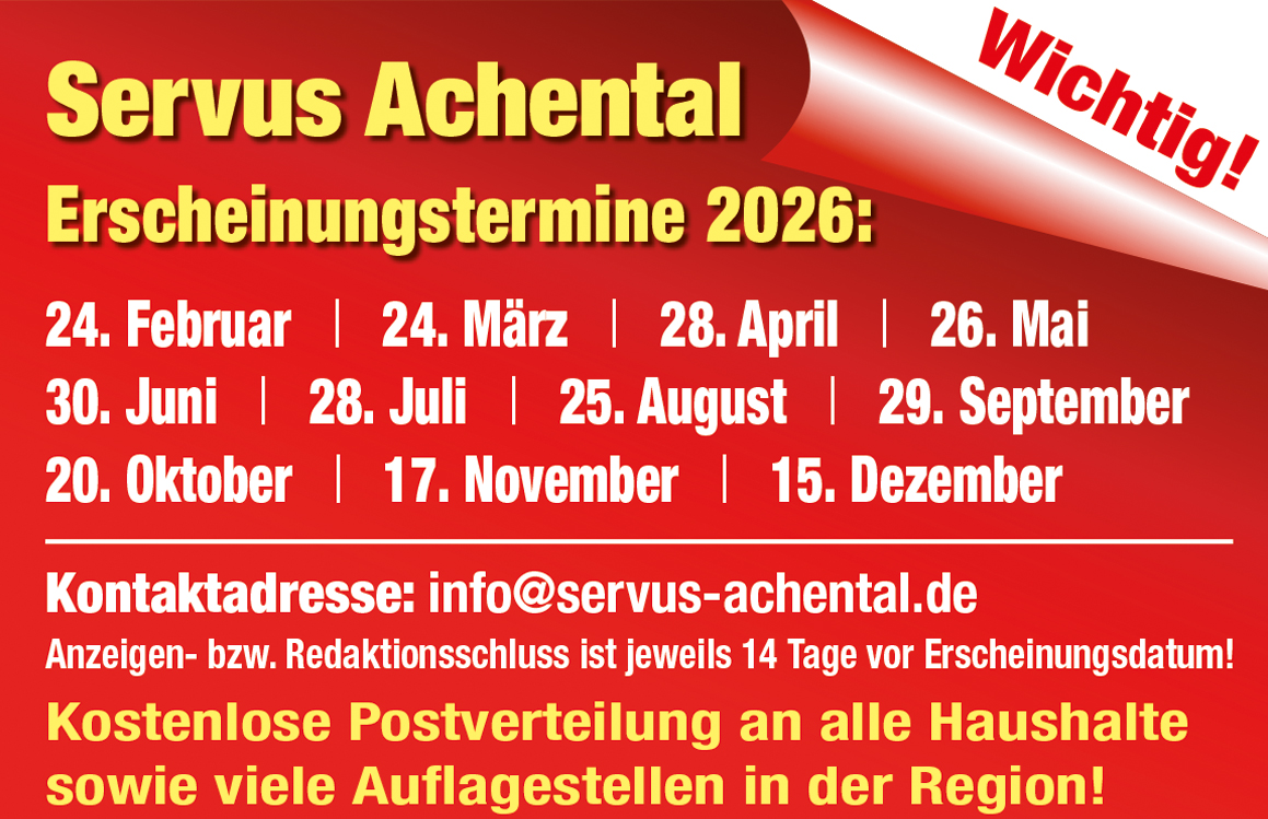 Erscheinungstermine Servus Achental